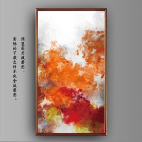 抽象梦幻红色水墨装饰油画