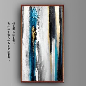 抽象金色油画玄关装饰画