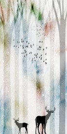 抽象树林中式玄关