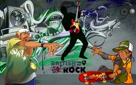 嘻哈音乐涂鸦背景墙