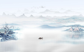 简约新中式电视背景墙