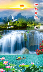 竖幅山水画