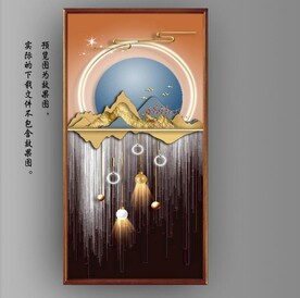 光影抽象几何麋鹿风景玄关装饰画