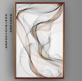 新中式金色水墨烟雾玄关装饰画