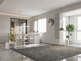 现代极简客厅背景墙空场景