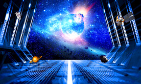 宇航员太空舱背景墙