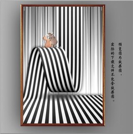 3D现代风抽象几何风景装饰画