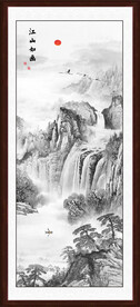 竖幅水墨画