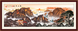 国画泰山日出