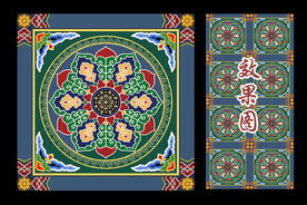 寺庙佛堂吊顶图案