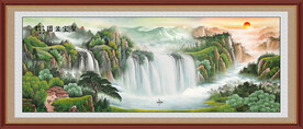 聚宝盆山水画