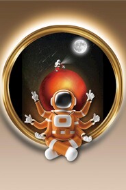 光影灯带宇航员镜中画装饰画