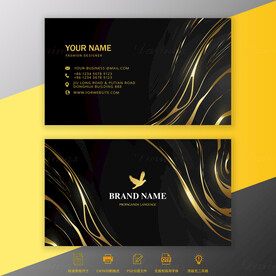 黑金风格高端商务名片模板