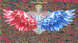 网红翅膀背景墙