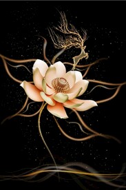 新中式3D禅意荷花玄关装饰画