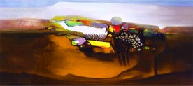轻奢装饰画 抽象山水画 油画