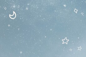 卡通儿童房蓝色星星月亮背景壁画