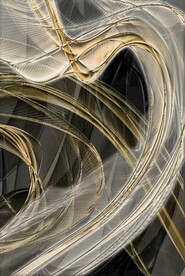 抽象透明金色线条飘带装饰画