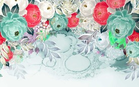 新中式牡丹花鸟背景墙