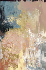 抽象几何色块划痕拼接油画玄关