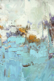 抽象几何色块划痕拼接油画玄关