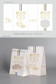 吐司面包包装袋展开图
