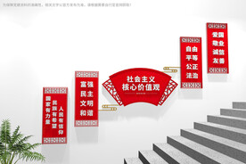 楼梯社会主义核心价值观文化墙
