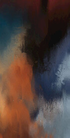 黄棕色抽象色块笔触拼接油画玄关