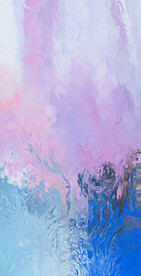 蓝粉色抽象色块笔触拼接油画玄关