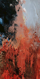 抽象几何色块划痕拼接油画玄关