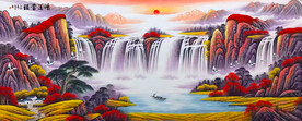 聚宝盆山水画