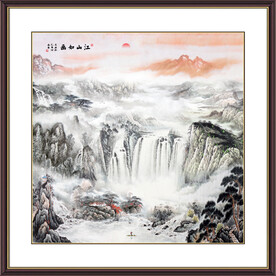 方形山水画