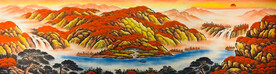 鸿运当头山水画