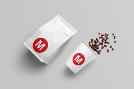 咖啡店品牌包装样机纸袋纸杯名片