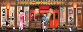 民国风老上海风情背景墙壁画