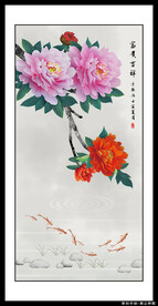 牡丹花鸟画