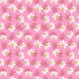 红底白花