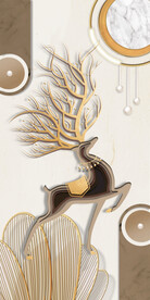 装饰画 麋鹿 杏叶