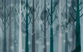 中式树林背景墙