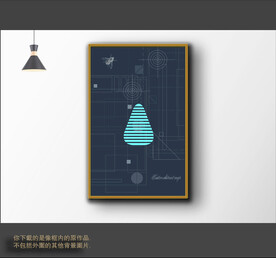 现代抽象线条色块装饰画