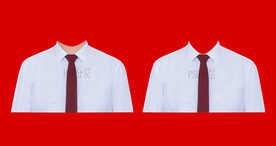 男深红色领带白衬衫衣服素材ps
