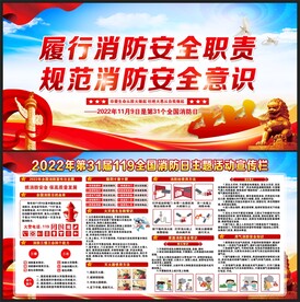 2022年全国消防日展板