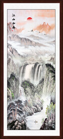 竖幅山水画