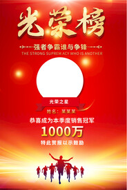 业绩光荣榜海报