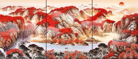 鸿运当头三联画
