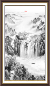 竖幅山水画