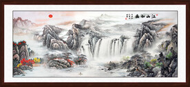 江山如画国画山水风景画
