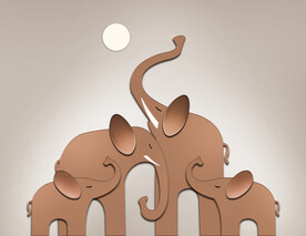 装饰画 大象 月亮