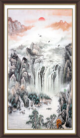 竖幅山水画