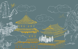 线条金箔阁楼背景墙